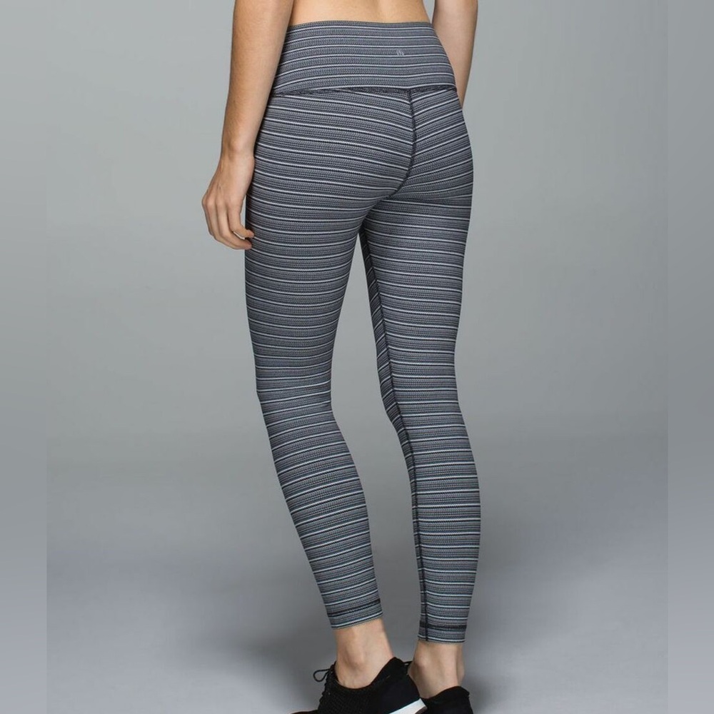 Lululemon High Times Pant - Textured Stripe Black Deep Coal 6